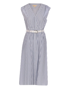 Полосатое платье из эластичного хлопка, синий Michael michael kors