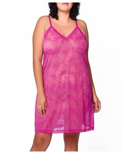 Naomi Плюс Размер Сорочка из прозрачного кружевного нижнего белья Icollection