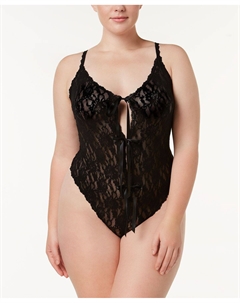 Нижнее белье больших размеров After Midnight с вырезами и вырезами Teddy 488406X, черный Hanky panky