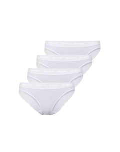 Трусы Rio 4-pack - нижнее белье трусы хлопок логотип пояс тонкий рубчик однотонный, белый Skiny