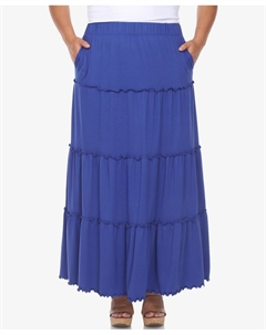 Многоуровневая длинная юбка больших размеров White mark