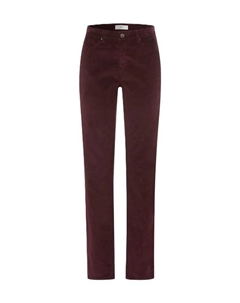 Вельветовые брюки "Carola" пятикарманные, цвет 83 berry Brax