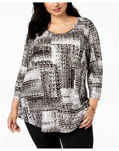Топ больших размеров с принтом, созданный для macy's, мульти Jm collection