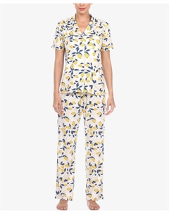 Женский пижамный комплект из 2 предметов с тропическим принтом, мульти White mark