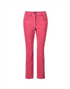 Короткий размер: удобные брюки из бархата с эффектом потертости, розовый Goldner