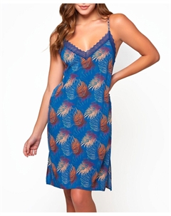 Женская сорочка ellie из мягкого вискозы и кружева, темно-синий Icollection