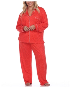 Женский пижамный комплект больших размеров, 2 предмета, красный White mark