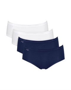 Трусы миди 4 шт. в упаковке - базовые+миди c4p нижнее белье хлопок кружево логотип однотонные, мультиколор Sloggi