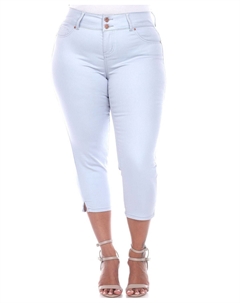 Джинсы-капри больших размеров, светло-синий White mark