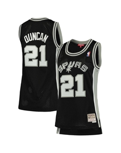 Женская черная майка Тима Дункана San Antonio Spurs 1998-99 Hardwood Classics Swingman, черный Mitchell and ness