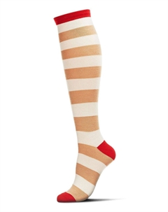 Женские носки до колена из смеси кашемира в тонкую полоску Memoi