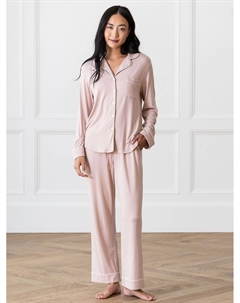 Женский пижамный комплект из вискозы стрейч-вязки с длинными рукавами из бамбука Cozy earth