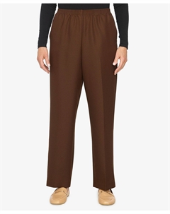 Классические прямые брюки средней длины больших размеров без застежки, коричневый Alfred dunner