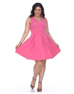 Женское платье больших размеров с кристаллами, розовый White mark