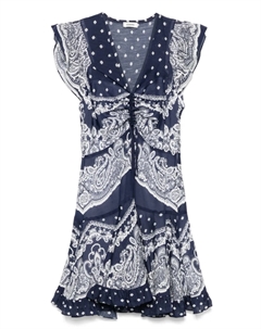 Платье мини с принтом пейсли, синий Sandro