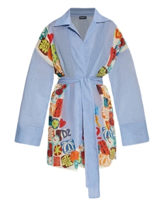 Полосатое пляжное платье, синий Dsquared2