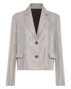 Пиджак в полоску, серый Brunello cucinelli