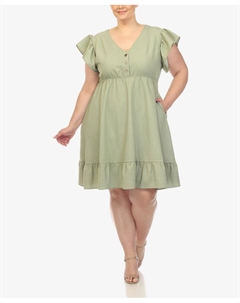 Платье длиной до колена с рукавами и рюшами больших размеров White mark