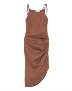 Платье миди с драпировкой, коричневый Scotch&soda