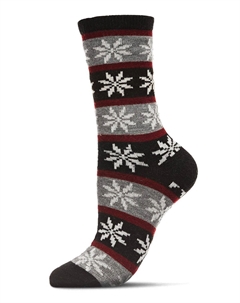 Женские носки Flake Fairisle из кашемира с круглым вырезом, черный Memoi