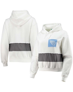 Женский укороченный пуловер с капюшоном Tennessee Titans белого цвета «летучая мышь», белый Refried apparel