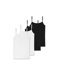 Спагетти топ упаковка из 4 шт - одинарный джерси серия 95/5 уни, черный Schiesser