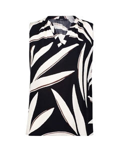 Блузка с разрезом на шее, черный Zero