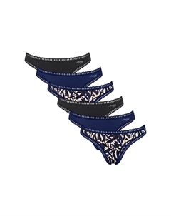 Стринги 6 шт. в упаковке - go crush string c6p трусы стрейч хлопок, синий Sloggi