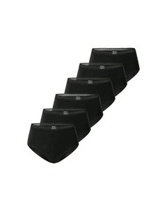 Трусы миди упаковка 6 шт. современный хлопок 95/5, черный Schiesser