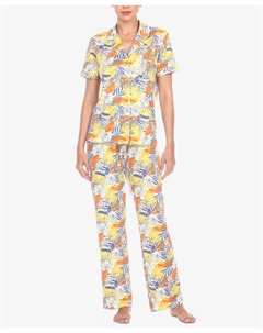 Женский пижамный комплект из 2 предметов с тропическим принтом, мульти White mark