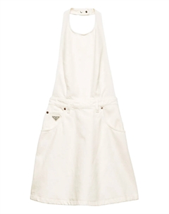 Мини-платье из денима, белый Prada