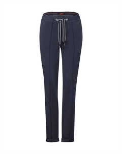 Спортивные брюки "Трейси" с декоративными швами и шнурком, цвет 14077 night sky b Cecil
