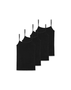 Спагетти топ упаковка из 4 шт - одинарный джерси серия 95/5 уни, черный Schiesser