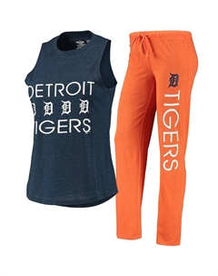 Женский оранжево-темно-синий комплект для сна с майкой и брюками Detroit Tigers Meter Muscle Concepts sport