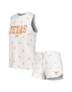Женский кремовый комплект для сна с майкой и шортами Texas Longhorns Agenda Stars Concepts sport