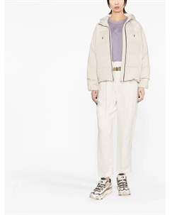 Пуховик на молнии, нейтральный Brunello cucinelli