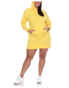 Женское платье-толстовка с капюшоном больших размеров White mark