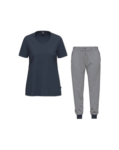 Пижама с короткими рукавами из органического хлопка, синий Ammann