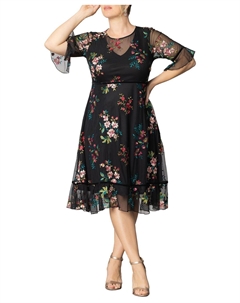 Женское сетчатое платье больших размеров с цветочной вышивкой Wildflower Kiyonna