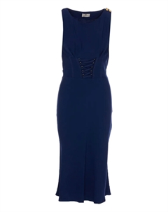 Трикотажное платье миди, синий Elisabetta franchi