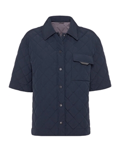 Стеганый пуховик, синий Brunello cucinelli