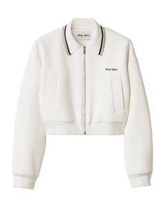 Пиджак из смесовой шерсти, белый Miu miu