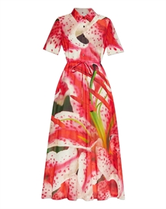 Мини-платье с цветочным принтом, розовый Tory burch