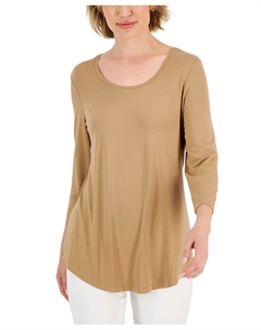 Однотонный топ-туника с рукавами 3/4, созданный для macy's, мульти Jm collection