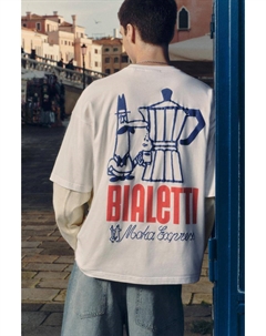 Белая футболка Bialetti, белый Pull & bear