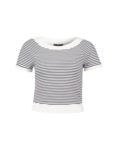 Рубашка с коротким рукавом и вырезом-лодочкой, синий Zero