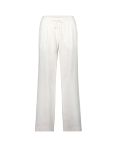 Брюки из ткани с завязками и добавлением льна, белый Zero
