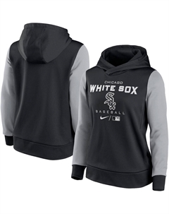 Женская черно-серая толстовка с капюшоном chicago white sox authentic collection pullover, мульти Nike