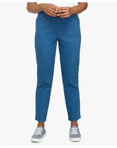 Прямые джинсовые брюки без застежки со средней посадкой, шорты для миниатюрных и миниатюрных размеров Alfred dunner