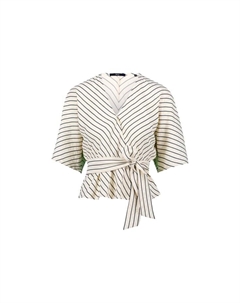 Полосатая блузка с рукавами «летучая мышь», черный Zero